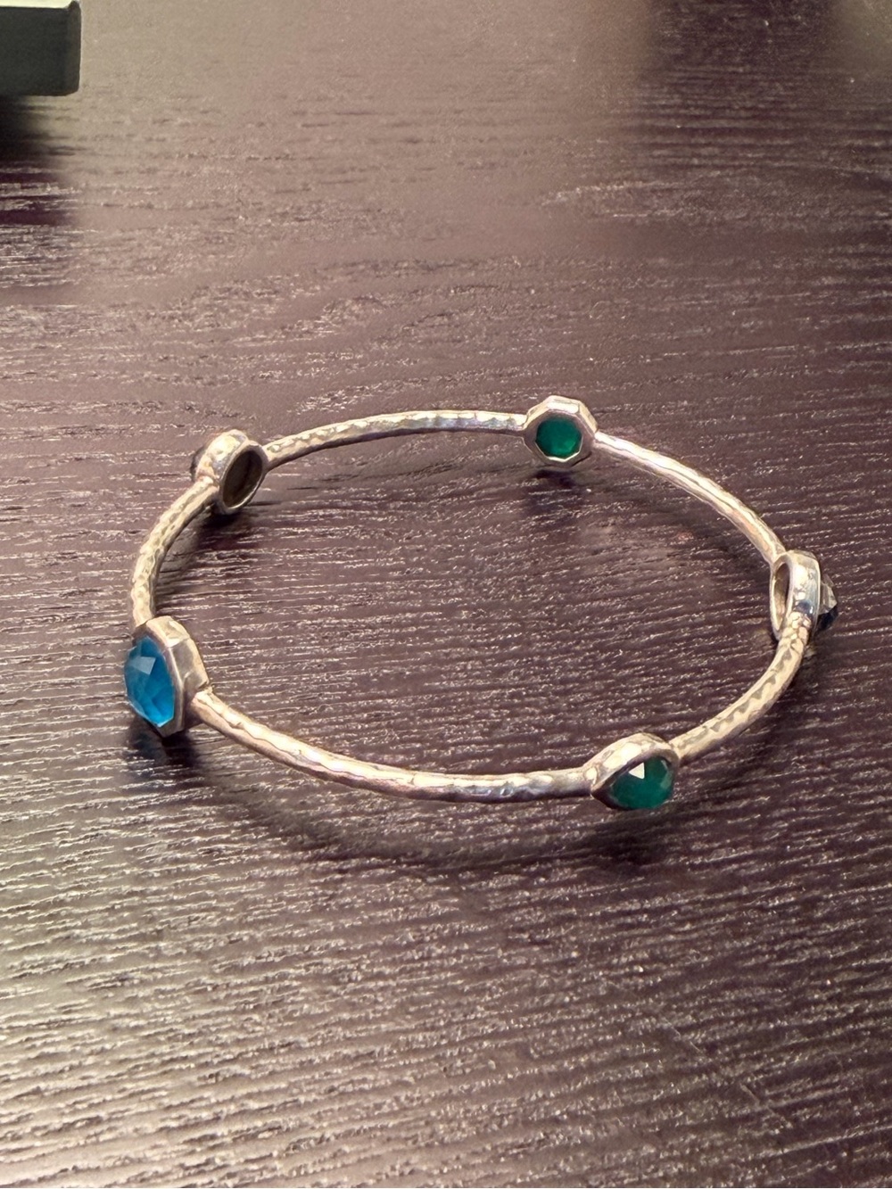 Ippolita multi colored 5 stone sterling silver bangle
